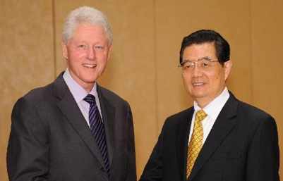 Bill Clinton w China President Hu