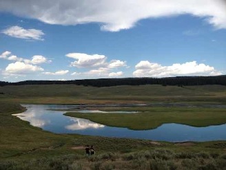 sky reflection Yellowstone stream-Horiz-MaryErickson